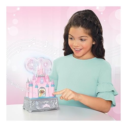 디즈니 Disney Princess Jewelry Box for Girls Disney 100th Celebration Princess Castle Keepsake Jewelry Box with Music & Firework-Like Light Show, Plays Song “A Dream Is a Wish Your Heart Makes”