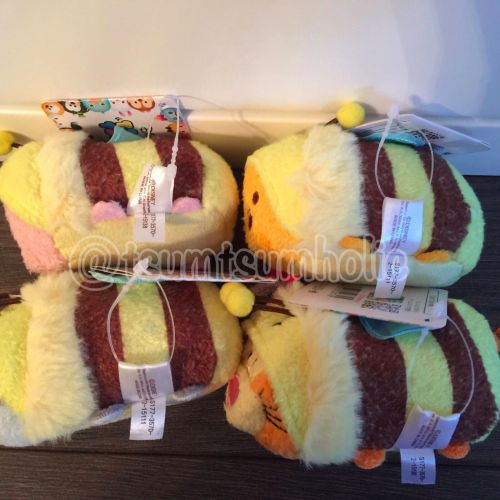 디즈니 Authentic Japan Disney Exclusive 2015 Honey Bee Tsum Tsum set of 4 NWT