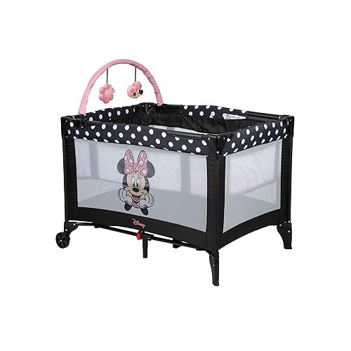 디즈니 Disney Baby® 3D Ultra Play Yard with Bassinet and Storage Bag, Peeking Minnie