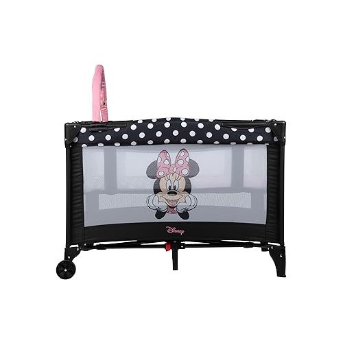 디즈니 Disney Baby® 3D Ultra Play Yard with Bassinet and Storage Bag, Peeking Minnie