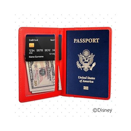 디즈니 Disney Mickey & Minnie Mouse Passport Holder - Officially Licensed Passport Holder for Women - Travel Essentials for Women