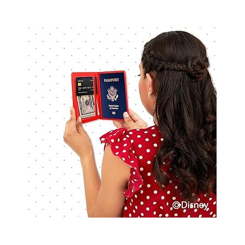 디즈니 Disney Mickey & Minnie Mouse Passport Holder - Officially Licensed Passport Holder for Women - Travel Essentials for Women