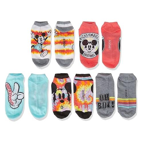 디즈니 Disney Women's Mickey Mouse 5 Pack No Show Socks