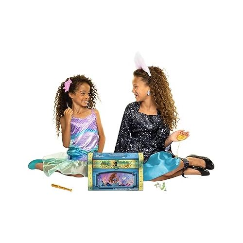 디즈니 Disney The Little Mermaid Ariel & Ursula Dress Up Trunk, Treasure Chest Includes Ariel and Ursula's Outfit Dresses with Accessories [Amazon Exclusive]