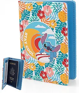 Disney Lilo & Stitch Passport Holder, Officially Licensed Passport Holder for Women, Travel Essentials for Women