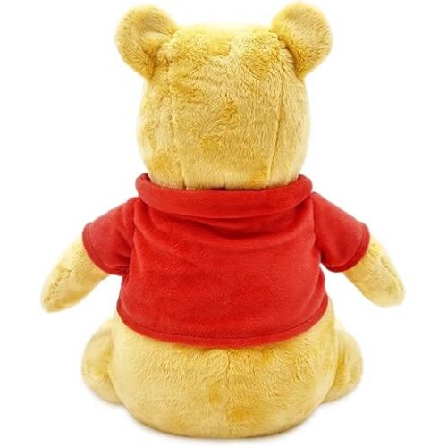 디즈니 Disney Store Official Winnie The Pooh Soft Toy, Medium 12 inches, Cuddly Toy Made with Soft-Feel Fabric with Embroidered Details and Wearing Classic Red T-Shirt, Suitable for All Ages