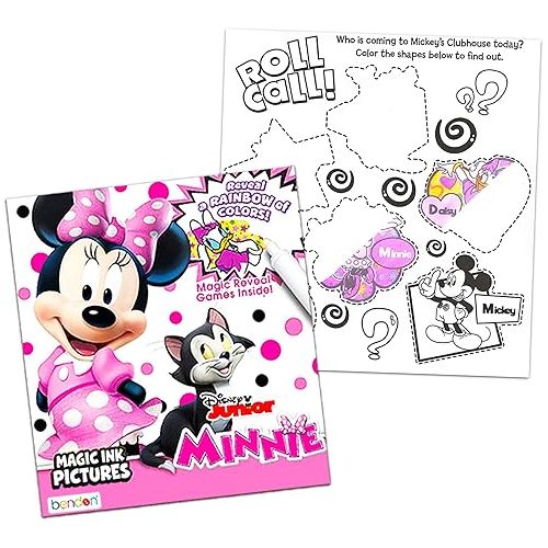 디즈니 Disney Princess Magic Ink Coloring Book Set - Bundle of 3 Imagine Ink Books for Girls Kids Toddlers Featuring Disney Princess, Moana, and Minnie Mouse with Invisible Ink Pens and Stickers