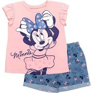 Disney Minnie Mouse Baby Girls T-Shirt and Shorts Outfit Set Infant to Toddler