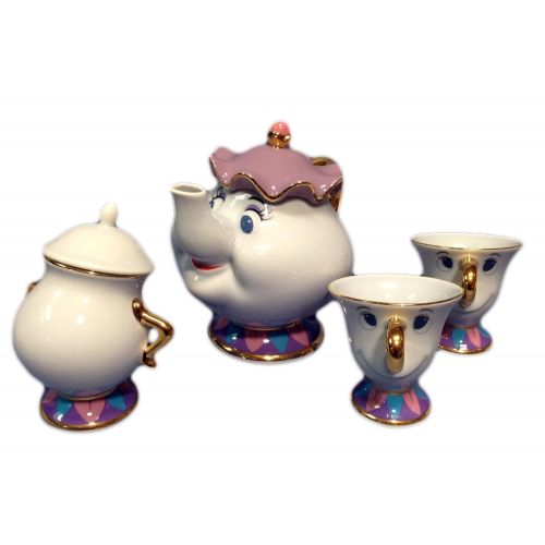 디즈니 Disney Resort limited release  Beauty and the Beast  Mrs. Potts and Chip teapot set  Mrs. Potts of pot u0026 chip of tea cup u0026 sugar pot