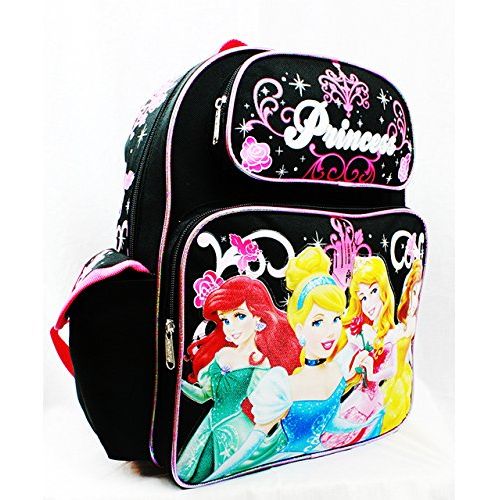 디즈니 Disney Medium Backpack 4 Princess Rose Bag Black School Bag New A05931