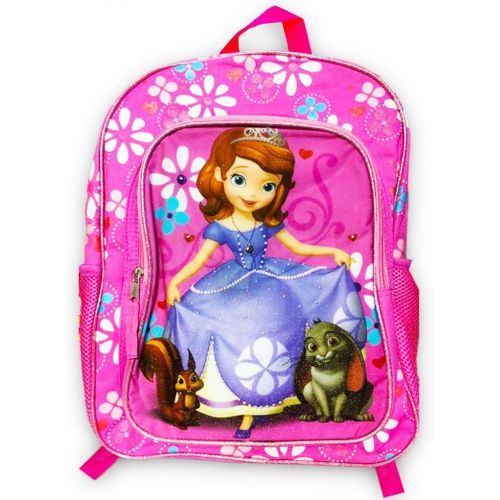 디즈니 Disney Girls Sofia The First Backpack with Super Lights, PURPLE, 16 X 12 X 5
