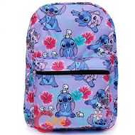 Disney Lilo and Stitch Purple Allover Print 16 inch Girls Large School Backpack-