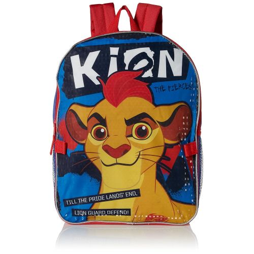 디즈니 Disney Boys Lion Guard Backpack with Detachable Lunch Kit, Red/Blue