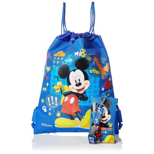 디즈니 Mickey Mouse and Friends Draw String Backpack Bag - Blue by Disney
