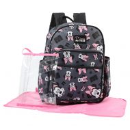 Disney Minnie Mouse Toss Head Print Backpack Diaper Bag, Grey