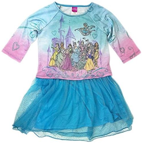 디즈니 Disney Princess Girls Fantasy Nightgown Dress Tutu (XL (14/16)) Blue