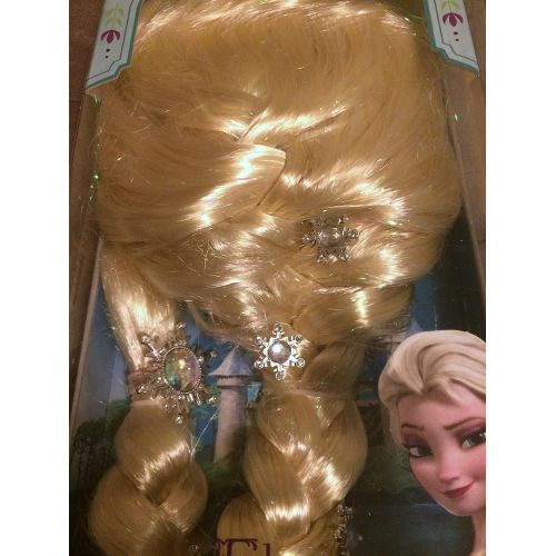 디즈니 Authentic Disney Frozen Princess Elsa Girls Snowflake Costume Dress Up Wig Halloween