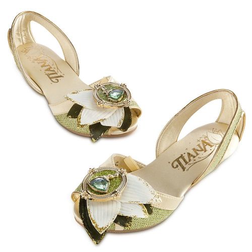 디즈니 Disney Store Deluxe Tiana Costume Shoes Princess and The Frog Size 11-12 Green