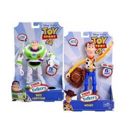 Disney Pixar Toy Story 4 Woody & Buzz Lightyear True Talkers 15 Sounds & Phrases, Talking Pretend Play Doll Action Figure Playset, Collectible Cartoon Movie Character Display for A