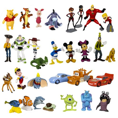 디즈니 Disney Classic Characters Toy Figure Playset, 30-Piece, Including Mickey Mouse, Winnie the Pooh, Finding Nemo, Toy Story, Cars, Monsters Inc, Bambi, Dumbo, Pinocchio and The Incred