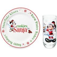 Disney Cookies and Milk for Santa Holiday Glass and Plate Set