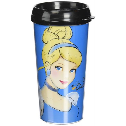 디즈니 Silver Buffalo DP1687 Disney Princess Cinderella Plastic Travel Mug, 16-Ounces