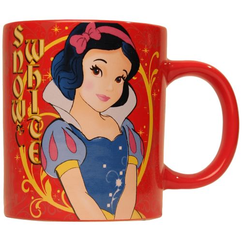 디즈니 Silver Buffalo DP0632 Disney Snow White Standing Ceramic Mug, 14 oz., Red