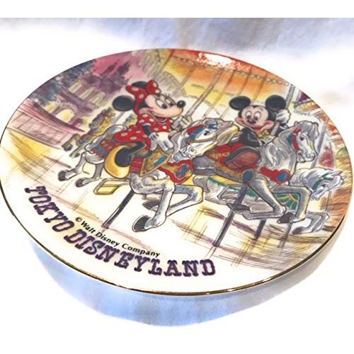 디즈니 Disney Tokyo Japan MIckey and Minnie Mouse Carousel Ceramic Decorative Plate