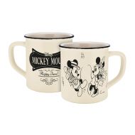 Disney Mickey Mouse 13754 Disney Mickey & Minnie Vintage Happy Time Enamel Effect Porcelain Mug Coffee Cup Ceramic Beige