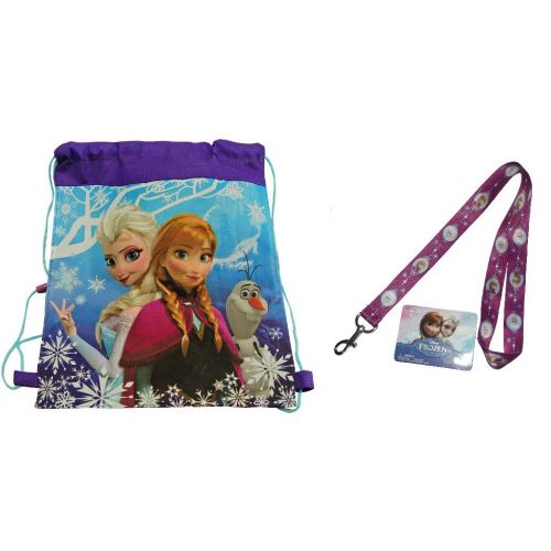 디즈니 Disney Frozen Non Woven Nylon Sling Bag 14 X 11 and Frozen Lanyard