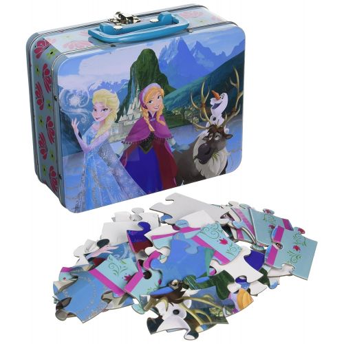 디즈니 Disney Frozen Elsa & Anna Metal Lunch Box with 48-Piece Puzzle