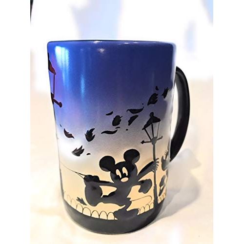 디즈니 Disney Mickey Minnie Pluto Evening Night Time Dusk Autumn Black and Yellow Ceramic 3D Mug