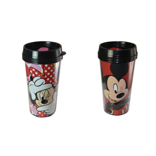 디즈니 Disney Mickey Mouse and Minnie Mouse 16 Oz Travel Tumbler Mug Bundle