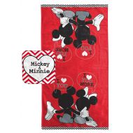 Disney Mickey Mouse/Minnie Mouse Luv U More Cotton 2 Piece Bath/Washcloth Set