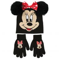 Disney Little Girls Minnie Mouse Hat and Gloves Cold Weather Set, Age 4-7