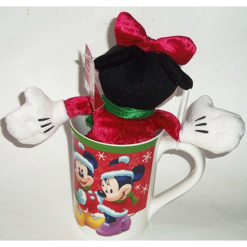 디즈니 Disney Minnie and Mickey Mouse Christmas Coffee Mug Cup Ceramic Minnie Plush Toy