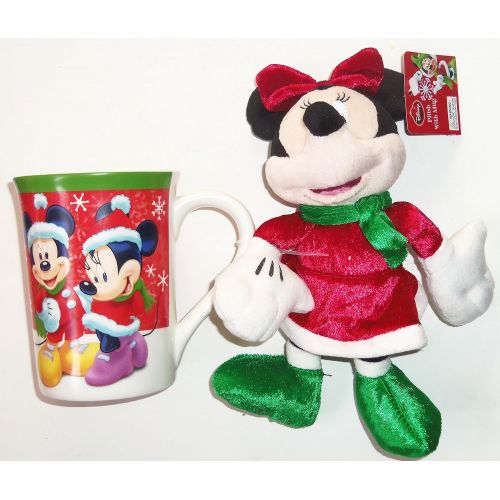 디즈니 Disney Minnie and Mickey Mouse Christmas Coffee Mug Cup Ceramic Minnie Plush Toy