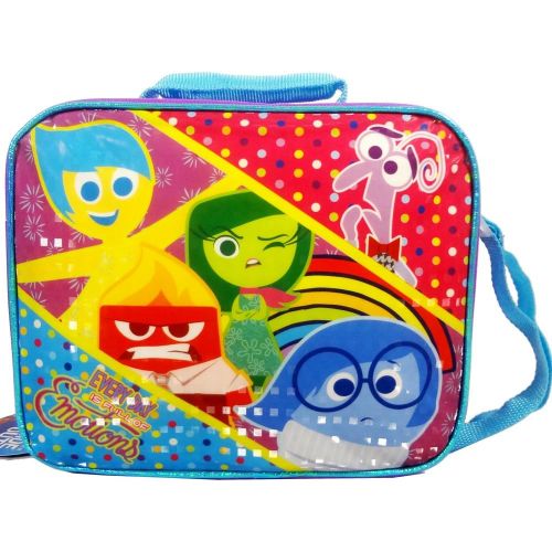 디즈니 Disney Pixar Girls Inside Out Rectangle Lunch Box Bag Kit with Strap