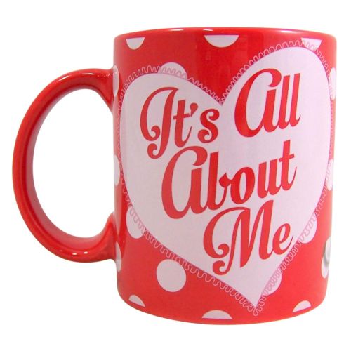 디즈니 Disney Big Heart Minnie Mouse Red and WhiteCeramic Decal MUG 11 Oz