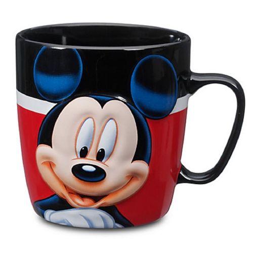 디즈니 Disney Store Mickey Mouse Coffee Mug Cup Bright Red Black