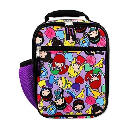 디즈니 Disney Princess Emoji Girls Soft Insulated School Lunch Box (One Size, Purple)