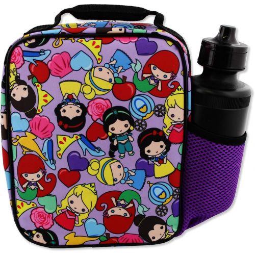 디즈니 Disney Princess Emoji Girls Soft Insulated School Lunch Box (One Size, Purple)