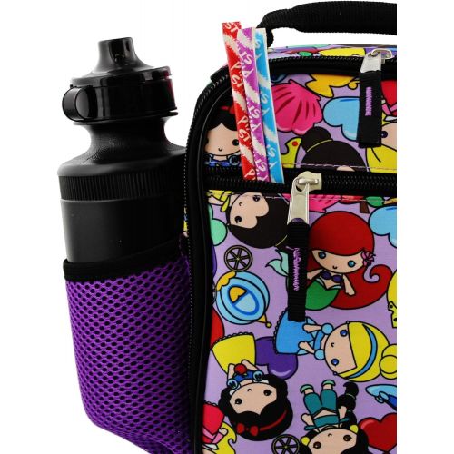 디즈니 Disney Princess Emoji Girls Soft Insulated School Lunch Box (One Size, Purple)