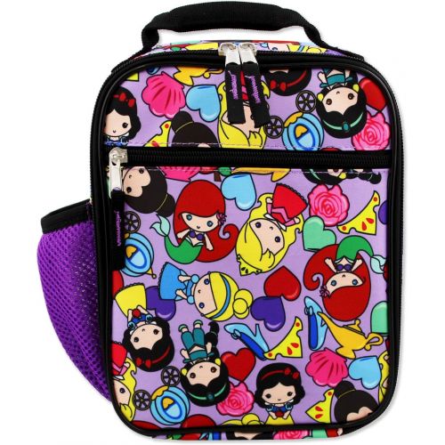 디즈니 Disney Princess Emoji Girls Soft Insulated School Lunch Box (One Size, Purple)