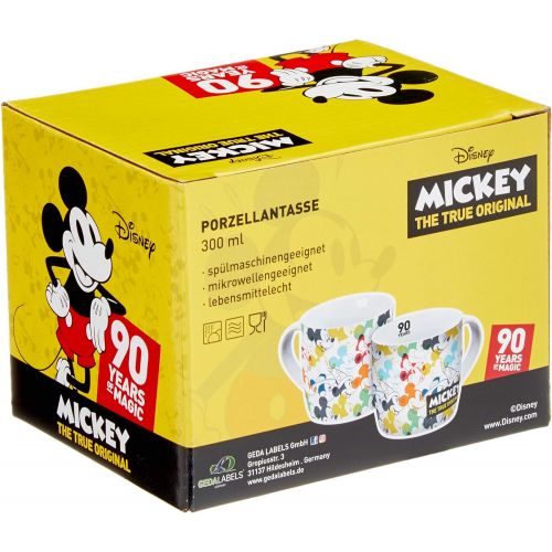 디즈니 Disney Mickey Mouse Disney Mickey 90 Years Transparent Mug, Porcelain Cup, Coffee Cup, Porcelain, Multicoloured