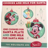 Disney Park Retro Holiday Christmas Mickey Mouse Plate Mug Cookies for Santa Set