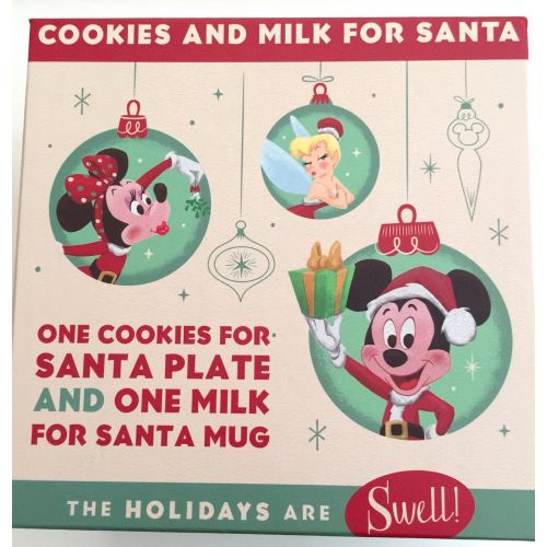 디즈니 Disney Park Retro Holiday Christmas Mickey Mouse Plate Mug Cookies for Santa Set