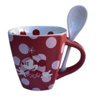 Disney Park Minnie Mouse Red Polka Dot Mug w Spoon