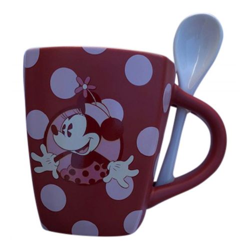 디즈니 Disney Park Minnie Mouse Red Polka Dot Mug w Spoon