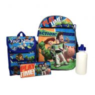 Personalized Disney Pixar Toy Story Backpack Book Bag Accessories and Lunch Bag with Water Bottle for Back to School - 5 Piece Set